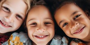 3 young girls smiling together